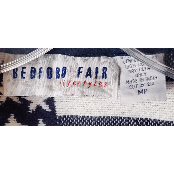 Vintage 90s Bedford Fair Americana Tapestry Jacket Concho Button USA Flag MP - Picture 9 of 9